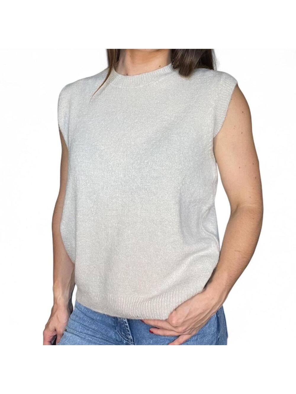 Mamouchka Paris Made in Italy Baby Alpaca Blend Sleeveless Knit Top